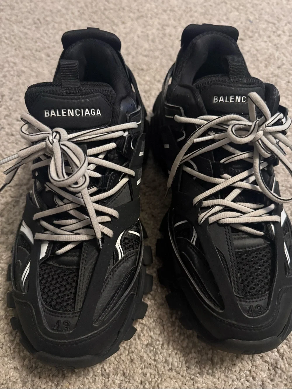 Balenciaga Black and Gray Track Trainers
